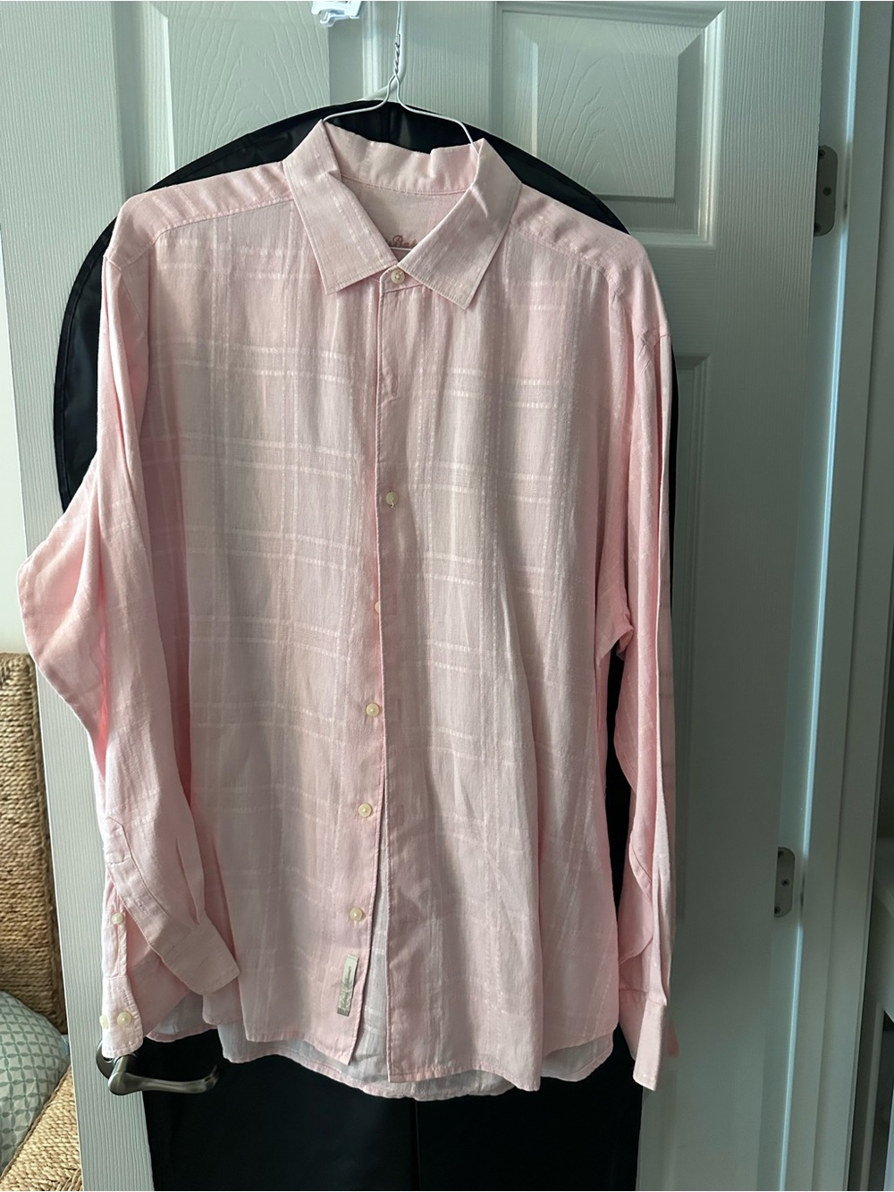 Men's Linen Lightweight Pink Button-Down Shirt